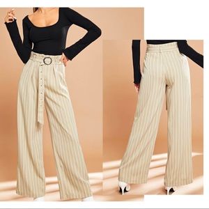 Stripe wide leg pant
